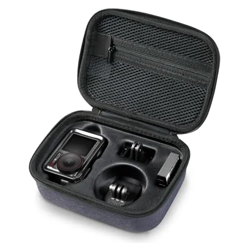 UGREEN Kameratasche Schutzhülle für DJI OSMO Action 6/5 Pro und Zubehör Wasserdichtes und stoßfestes Hardcase tragbare Reisetasche Aufbewahrungstasche Kompatibel mit DJI Action 3/4/5 Pro/6 (Schwarz)
