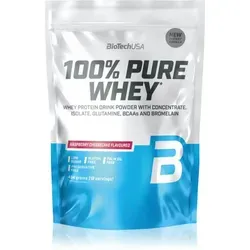 BioTechUSA 100% Pure Whey Molkenprotein kleine Packung Geschmack Raspberry Cheesecake 454 g