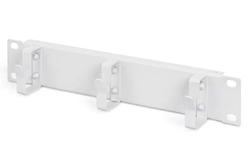 DIGITUS Kabel-Rangierpanel - 10-Zoll - 1HE - 3 Führungsbügel - Für Patchkabel im Netzwerk-Schrank - Grau