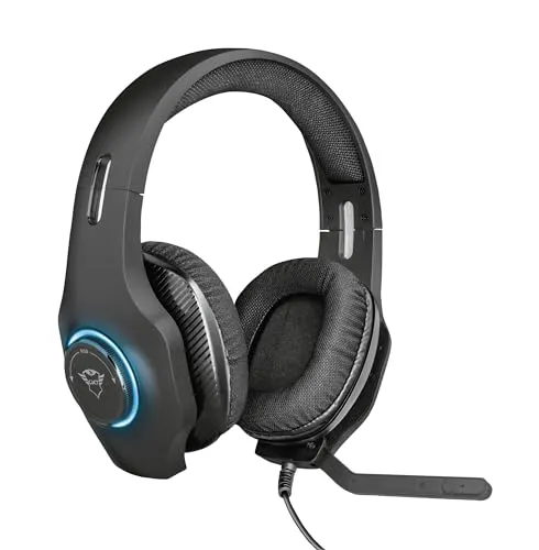 Trust GXT 455 Torus RGB Gaming Headset - Gaming-Headset mit anpassbaren RGB LED-Lampen, verstellbarem Kopfband und komfortablen Netzgewebemuscheln für ein optimales Spielerlebnis.