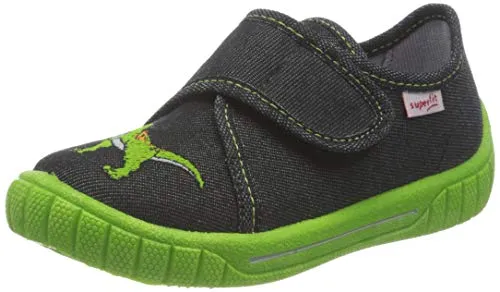Superfit Jungen BILL Hausschuhe, SCHWARZ 0010 - Hausschuhe aus strapazierfähigem Textil mit atmungsaktivem Baumwollfutter. Stylisch mit dezenten Ziernähte und perfektem Halt durch verstellbaren Klettverschluss.