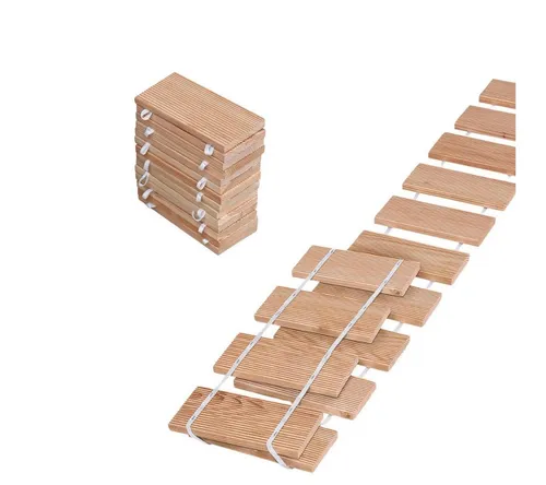 Mega-Holz Gartensteg Rollweg Lärche 26x250 cm - 2er Set - Dekorative und rutschsichere Holztritte aus langlebigem Lärchenholz für individuelle Gartenwege. Ideal für eine harmonische Gestaltung mit einfacher Verlegung.