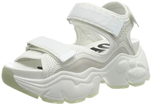 Buffalo Damen Binary 0 Flache Sandale, White, 41 EU - Wanderschuhe mit perfektem Sitz dank Memory Foam für höchsten Tragekomfort bei Outdoor-Aktivitäten.