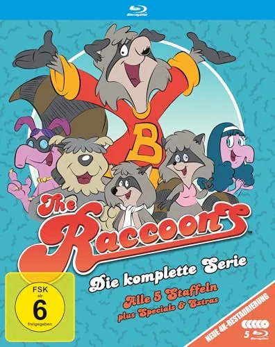Die Raccoons - Komplette Serie in 4K (5 Blu-rays) - Erleben Sie die Abenteuer der Raccoons in neuester 4K-Qualität. Inklusive aller 5 Staffeln sowie Specials und Extras für unvergessliche Unterhaltung. Freigegeben ab 6 Jahren.