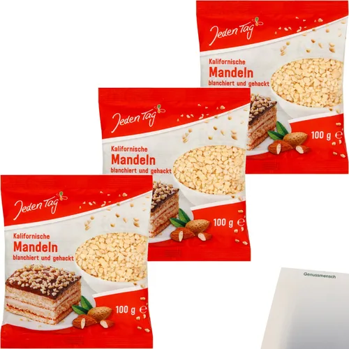 Jeden Tag Mandeln gehackt 3er Pack 3x200g Packung usy Block