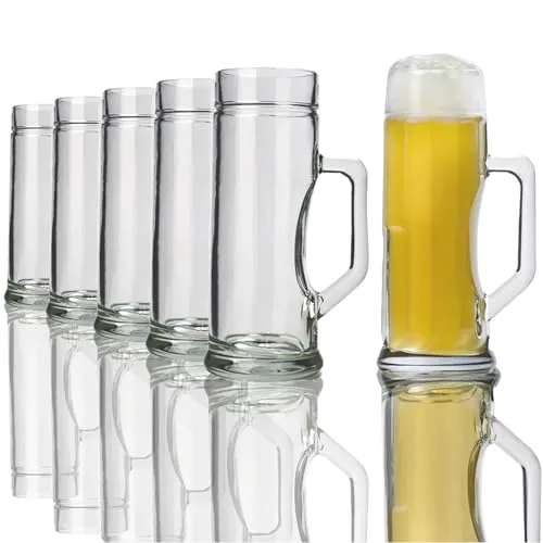 Stölzle Oberglas Bierkrug Premium 0,5L - 6er Set - Bierkrüge aus hochwertigem Soda Lime Glas, bruchresistent und spülmaschinengeeignet. Ideal für Feiern, mit einem Volumen von 500 ml und klassischem Design.
