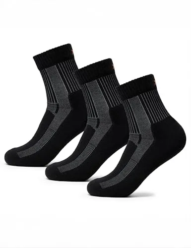 Occulto Damen & Herren Merino Wandersocken 3er Pack (Modell: Makalu) 3 Paar | Schwarz 43-46