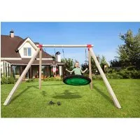 Weka Doppel-Schaukel Tabaluga mit Nestschaukel - Rutschen & Schaukeln – Die stabile Doppel-Schaukel bietet Platz für zwei Schaukelsitze und enthält eine Nestschaukel für vielseitigen Spielspaß. Ideal für Kinder ab 3 Jahren und bis 200 kg belastbar.