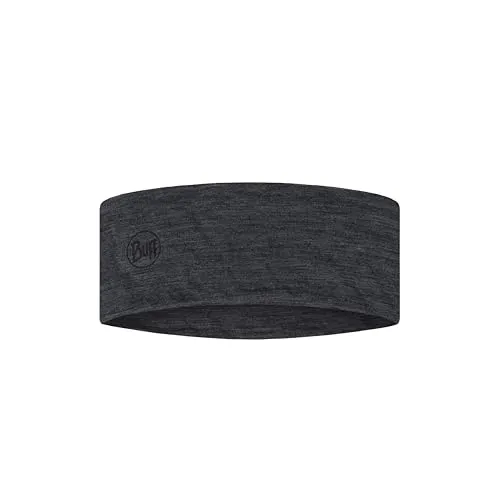 BUFF®| Stirnbänder LW Merino Wool Stirnbänder Männlich Weiblich Erwachsene Temperaturregulierend, 100% Merinowolle, Open Air, Nachhaltig, Leicht, Komfort, Einheitsgröße, Gris Fonce