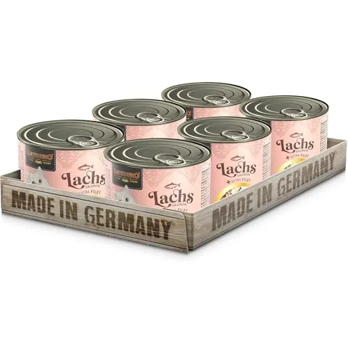 LEONARDO Lachs + extra Filet | (6 x 200g) Lachs + extra Hühnerfilet | Nassfutter mit extra Filet | Getreidefrei mit extra hohem Fleischanteil