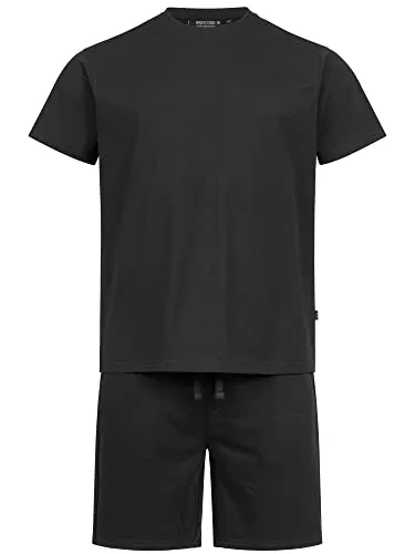 Indicode Herren Comfy Shorts & Shirt Set | Sweatshorts & T-Shirt Bundle aus Baumwollmischung Black, 3XL
