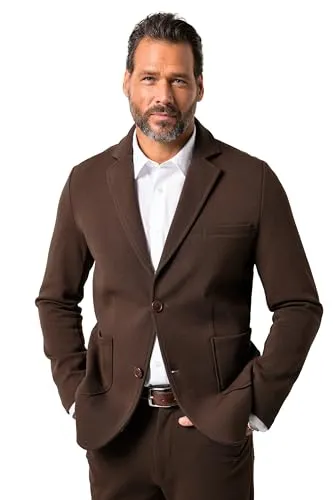 JP1880 Sakko Jerseysakko NEW YORK FLEXNAMIC® Business Baukasten in Braun/Grau 6XL - Hochwertiges Jerseysakko für modische Anlässe. Flexibles Material sorgt für optimalen Tragekomfort. Ideal für den Business-Einsatz und vielseitig kombinierbar.