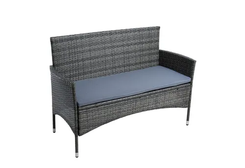 ESTEXO Polyrattan Gartenbank 2-Sitzer mit Kissen - Terrassen Sitzmöbel mit hoher Rückenlehne und Armlehnen, wetterfestes Material und bequeme Sitzpolster für entspannte Stunden im Garten.