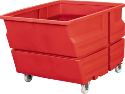 Asecos Mehrzweckbehälter, Polyethylen, rot, 800 l, B 1030 x T 1340 x H 900 mm, mit Rollen 463683