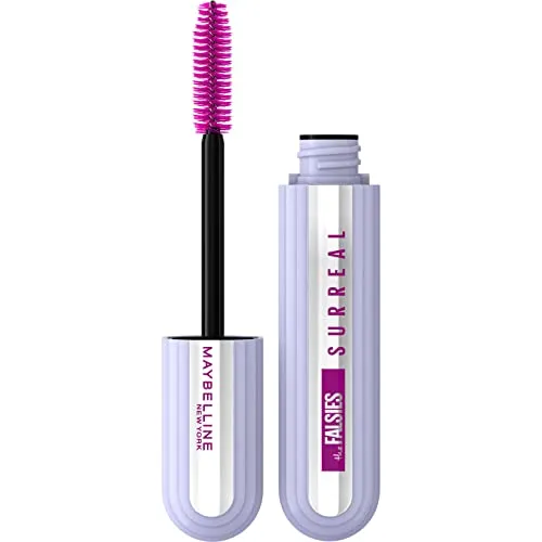 Maybelline New York The Falsies Surreal Mascara, Schwarz, 10 ml - Schwarze Mascara mit verlängernder Helix Bürste und Hybrid Faser Technologie für beeindruckendes Volumen und Länge. Klumpfest und wischfest für bis zu 24 Stunden, ideal für dramatische Looks. Enthält pflegende Öle für ein angenehmes Tragegefühl.