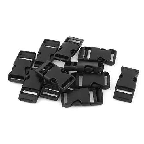 sourcing map 10 Stück Schnallen und Verschlüsse Klickverschluss 1,5cm Webbing Straps Kunststoff gebogene Schließe Seite Schnellverschluss