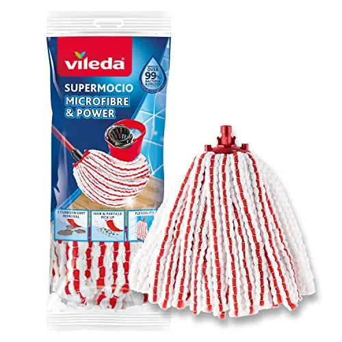 Vileda SuperMocio Microfaser Wischmop Ersatz, rot