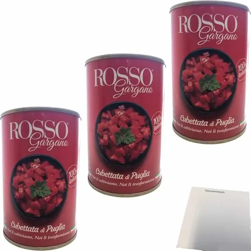usy Bundle für Rosso Gargano Cubetta di Puglia Tomaten in Stücke 3er Pack (3x400g Dose) + usy Block