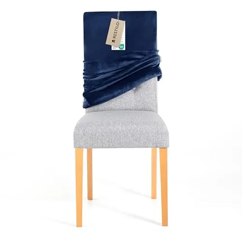 RESTILO Stuhlhusse Stretch in Universalgröße, Abnehmbare Waschbare Stuhlbezug Esszimmerstuhl, Elastischer Stuhl Überzug Schutz für Esszimmer, Restaurant Hotel Bankett Hochzeit Party, Sento Dunkelblau