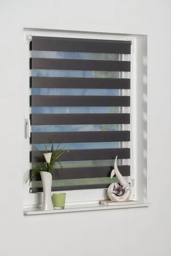 K-home Klemmfix Doppelrollo Madrid ohne Bohren Grau 25 x 150 cm (B x L)