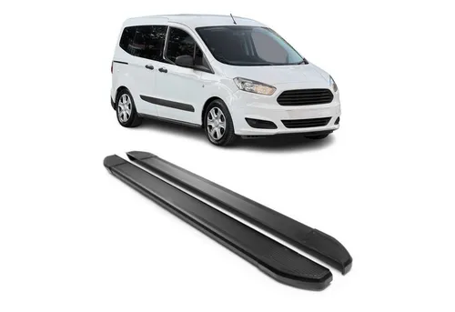 OMAC Kfz-Schmutzfänger Alu Schweller für Ford Tourneo Courier 2014-2024 - 2-teiliges, rutschfestes Schmutzfänger-Set aus Aluminium für optimalen Schutz und Haltbarkeit. Ideal für den Ford Tourneo Courier, sorgt für ein gepflegtes Erscheinungsbild.