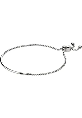 LIEBESKIND Zugarmband Silber - Elegantes Armband für Damen mit Edelstahl Zugverschluss, Ø 51 mm – der perfekte Begleiter für jeden Anlass.