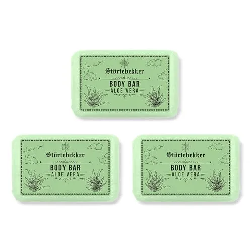 Störtebekker® Premium Body Bar Aloe Vera - Feste Duschseife für Männer und Frauen - Erleben Sie die sanfte Reinigung mit der festen Duschseife. Handgefertigt, ohne Zusätze, sorgt sie für ein frisches Hautgefühl und pflegt alle Hauttypen. Ideal für zuhause und unterwegs, umweltfreundlich verpackt.