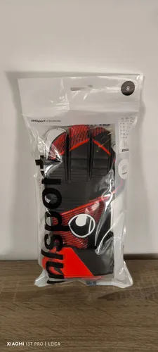 Uhlsport Goalkeeper gloves Torwarthandachuhe Size:8 black/red/white