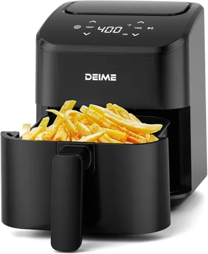 DEIME Heißluftfritteuse 2,5 l – Kompakte digitale Fritteuse für schnelle Mahlzeiten
