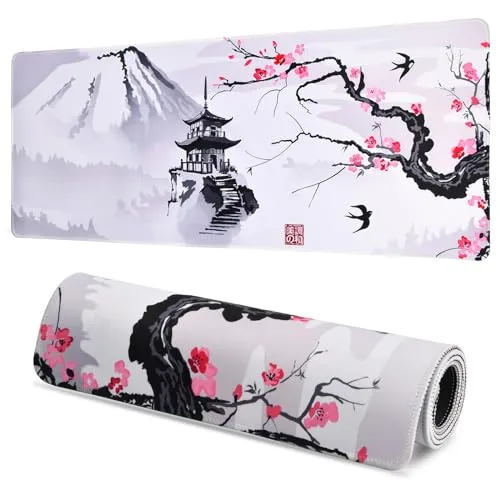 Cozlly Groß Mauspad Gaming 900 x 400 x 3mm, XXL Gummi Mousepad rutschfest, Schreibtischunterlage Mousepad für Gaming Tisch Bürotisch (Weiß)