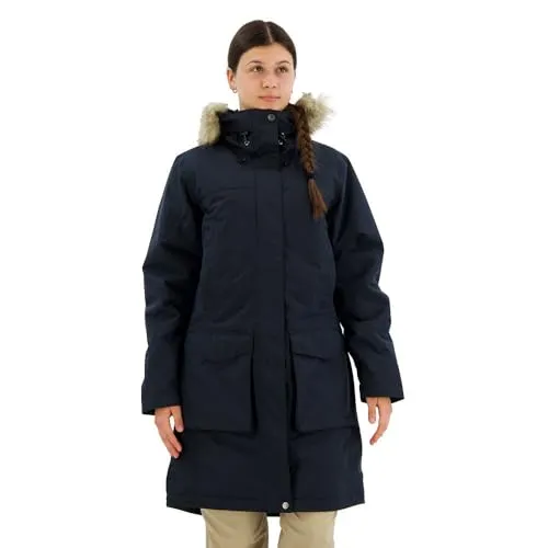 Fjällräven Nuuk Lite Parka Women Dark Navy (L) - Funktionsjacke für milderes Wetter, wasserdicht und winddicht, mit abnehmbarer Kapuze und vielen Taschen für optimalen Komfort und Funktionalität.