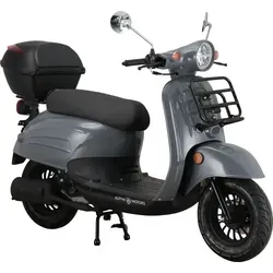 Alpha Motors Motorroller Adria 50 ccm, 45 km/h, Euro 5, inkl. Topcase - Motorroller, ideal für Stadtfahrten mit nur 2,4 l/100 km Verbrauch und Euro 5 Schadstoffklasse, ausgestattet mit praktischem Lenkerschloss und modernem LED-Licht.