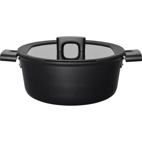 Fiskars Hard Face Kasserolle mit Deckel, 5 Liter - Hochwertige Kasserolle mit langlebiger Antihaftbeschichtung für gesundes Kochen und einfache Reinigung. Ideal für alle Herdarten, auch Induktion.