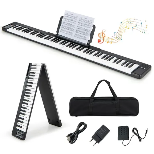 Digital E-Piano 88 Tasten mit Bluetooth - Elektrisches Keyboard für Kinder mit 128 Rhythmen, ideal für Anfänger, inklusive Pedal und Bluetooth-Konnektivität für kabellosen Musikgenuss.