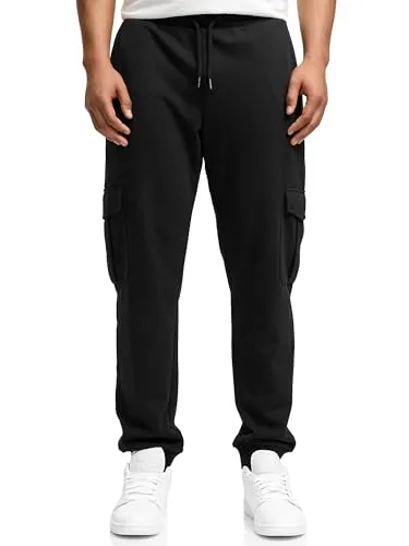 Indicode Herren Bendner Cargo Jogginghose | Trainingshose Jogger Freizeithose für Männer Black, XXL