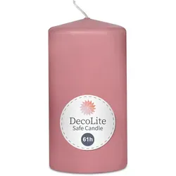 DecoLite: Stumpenkerzen 130/70 mm (Safe Candle) - 8 Stück - antikrosa