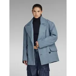 G-Star Wolljacke in Hellblau - M - Business-Mode mit hohem Wollanteil, oversized Schnitt und stilvollem Reverskragen - ideal für einen eleganten Auftritt im Büro.