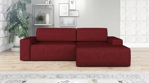 Ecksofa TOTI mit Schlaffunktion in Rotwein in rot von Mebloland