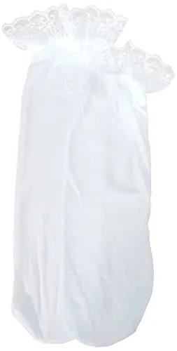 Boland 87851 - Socken Lacy, weiße Strümpfe für Erwachsene, dehnbar, mit Spitze, Accessoire, Kostüm, Karneval, Mottoparty