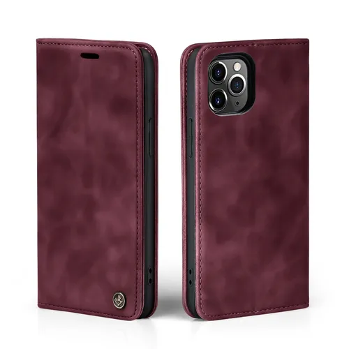 Handy Hülle für iPhone 11 Pro Max Handyhülle Klapp Magnet Cover Case Weinrot