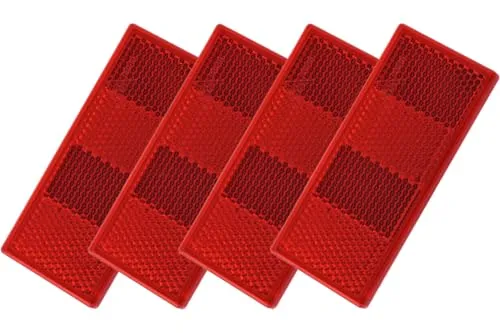 Selbstklebende rote Anhänger-Reflektoren 90 x 40 mm - 4er-Set