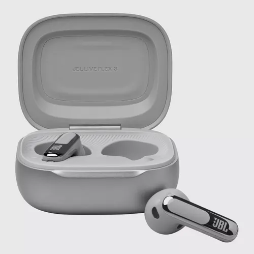 JBL Live Flex - In-Ear-Bluetooth-Kopfhörer mit 40 Stunden Akkulaufzeit, adaptiver Geräuschunterdrückung und wasserdichtem Design in Silver
