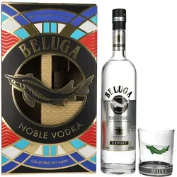 Beluga Noble Vodka EXPORT Montenegro 40% Vol. 0,7l in Geschenkbox mit Glas
