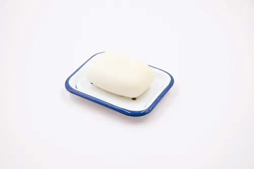 Seifenschale weiss/blau 2teilig Landhausstil
