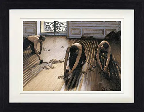 1art1 Gustave Caillebotte Poster Die Parkettschleifer, 1875 Gerahmtes Bild Mit Edlem Passepartout | Wand-Bilder | Im Bilderrahmen 40x30 cm