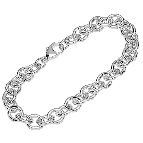 NKlaus Armband 925 Sterling Silber 22cm Weit Ankerkette rund Herren Armkette exquisit 12268