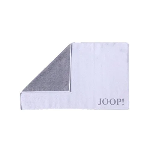 Joop! Badematte Classic Doubleface, Weiß und Hellgrau - Elegante Badteppiche: Beidseitig verwendbare Badematte aus hochwertigem Walkfrottier, ideal für Fußbodenheizung und bis 60°C waschbar. Genießen Sie Luxus für Ihre Füße!