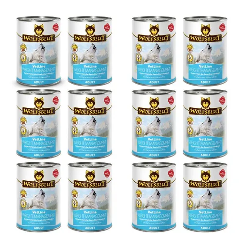 Wolfsblut Vetline Weight Management - Nassfutter für Hunde 12x395g - Diätetisches Nassfutter für Hunde zur Unterstützung bei Übergewicht. Mit hochwertigem Truthahn und erhöhtem Ballaststoffanteil für ein langanhaltendes Sättigungsgefühl. Ideal für eine bedarfsgerechte Ernährung.