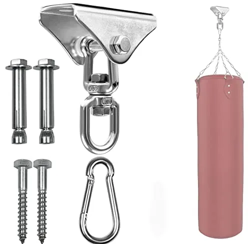 Yes4All Premium Deckenhaken für Boxsäcke - 450kg Tragekraft - Boxsack Halterung für Hängematten, Gymnastik, Schaukelhaken - Deckenhalterung Outdoor & Indoor - Schwerlasthaken Edelstahl Aufhängung