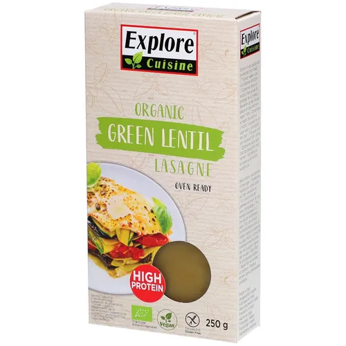 Explore Cuisine Bio Lasagne aus Grünen Linsen - Nudeln: Glutenfreie Bio-Lasagne aus grünen Linsen, schnell zubereitet und ideal für vegane Gerichte mit hervorragendem Geschmack und zarter Textur.